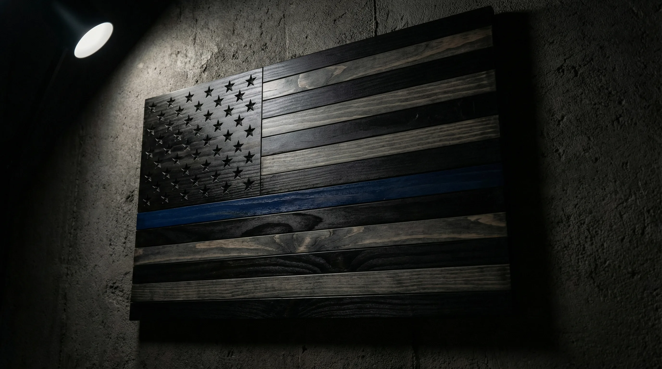 Thin blue line wooden flag — the perfect gift for law enforcement and first responders
